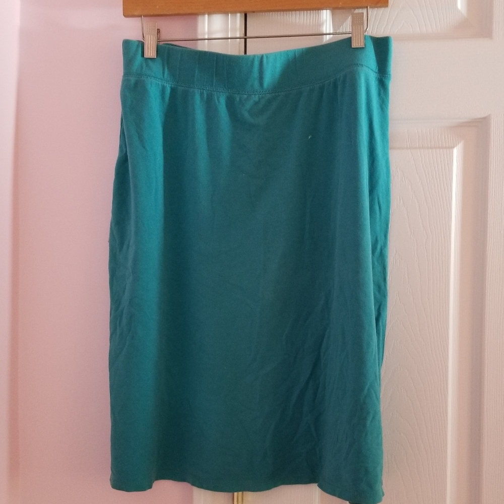 J. CREW teal cotton skirt. c